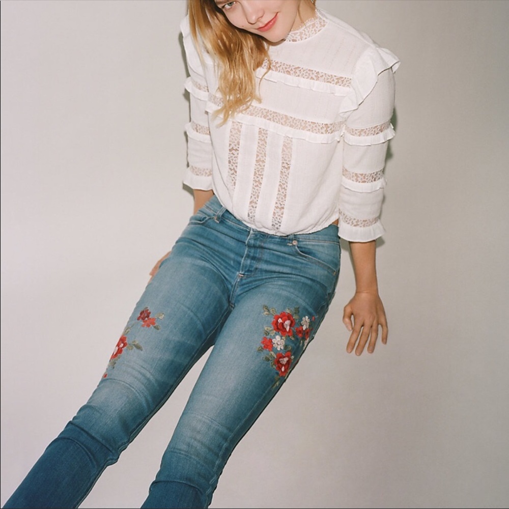 Embroidered Express Jeans